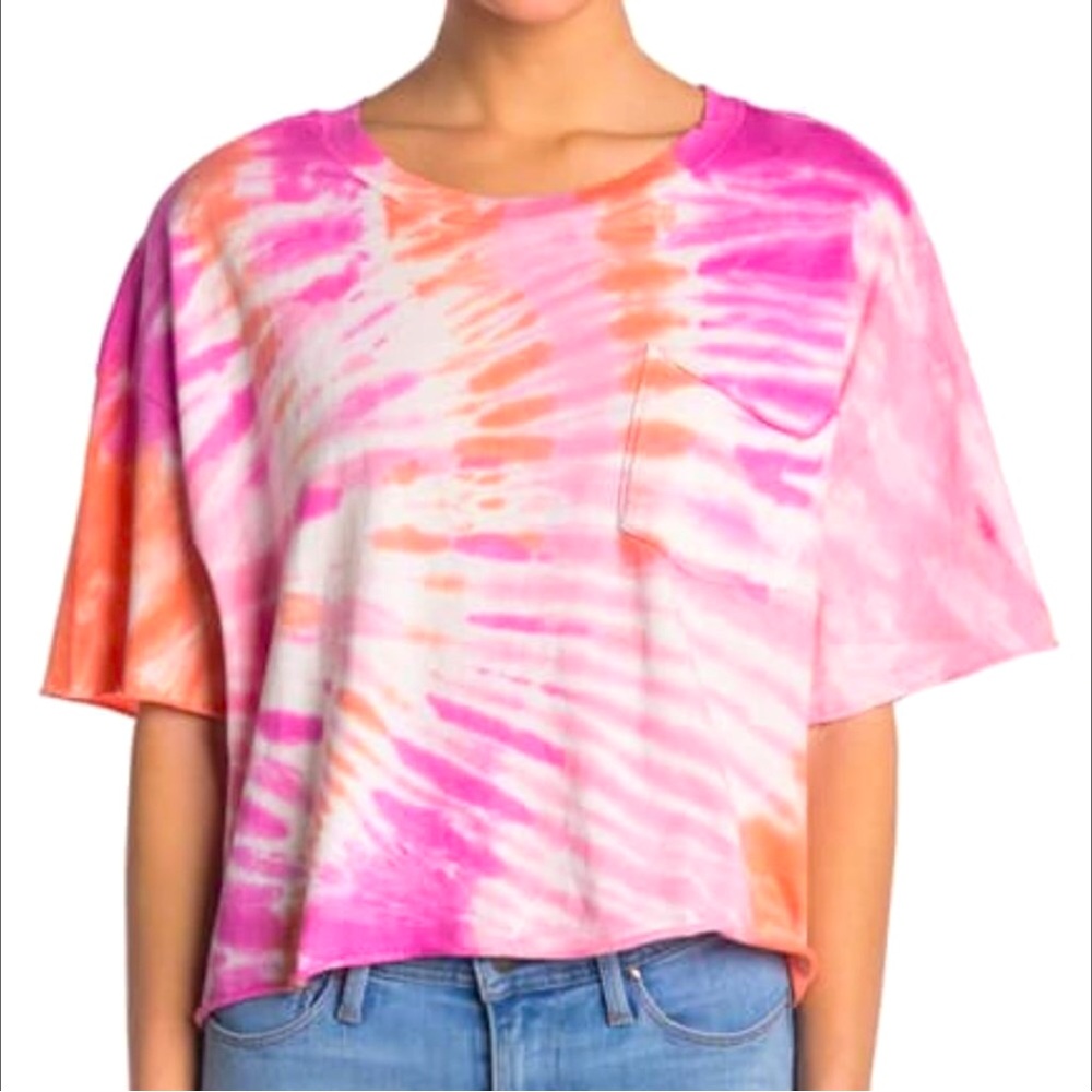 Abound Tie Dye Crop Tee Shirt Women Color Multi Size S